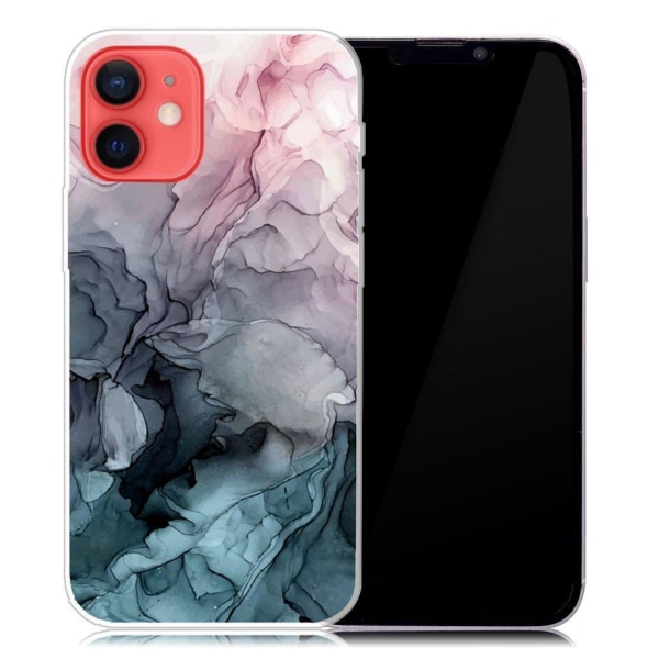 Marmormotiv iPhone 13 skal - Rosa Och Gråblå Moln multifärg