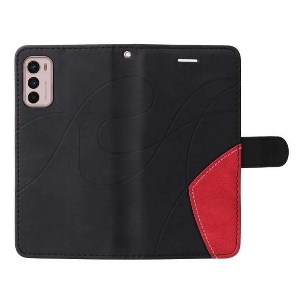 Tekstureret Motorola Moto G42 læderetui med rem - Sort Black