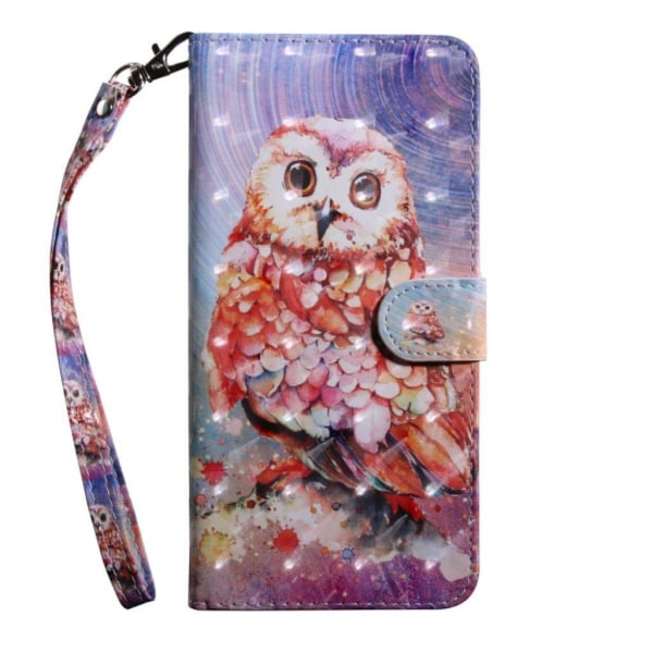 Huawei P30 Lite pattern leather case - Owl Multicolor