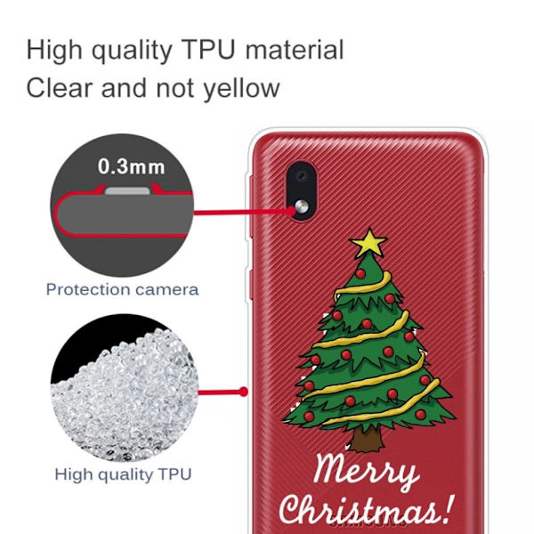 Samsung Galaxy A01 Core Case til jul - Håndmalet Juletræ Green