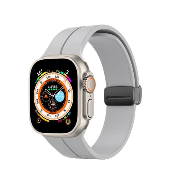 Apple Watch Series 8 (41mm) silikoniranneke - Harmaa Silver grey