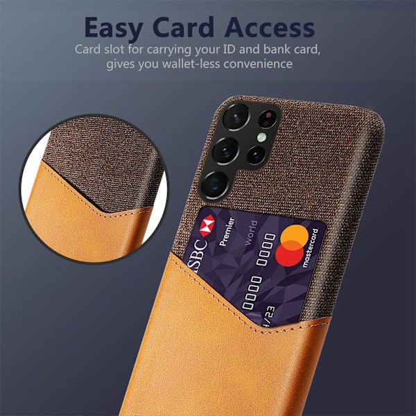 Bofink Samsung Galaxy S23 Ultra Card Suojakuori - Ruskea Brown