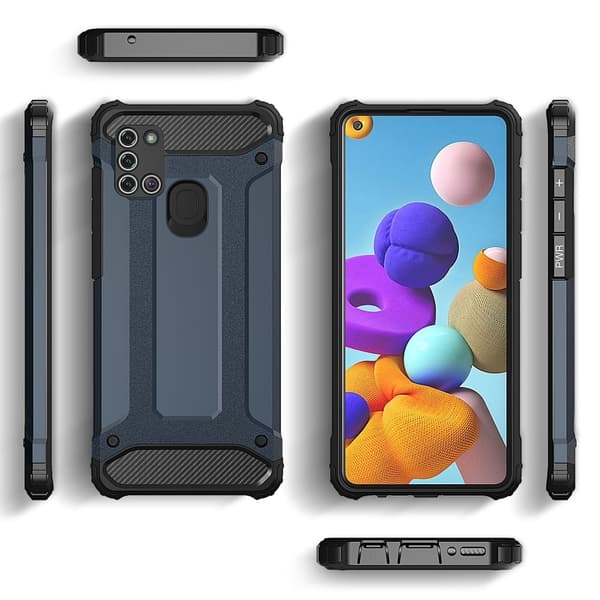 Armour Guard Suojakotelo Samsung Galaxy A21s - Harmaa Silver grey
