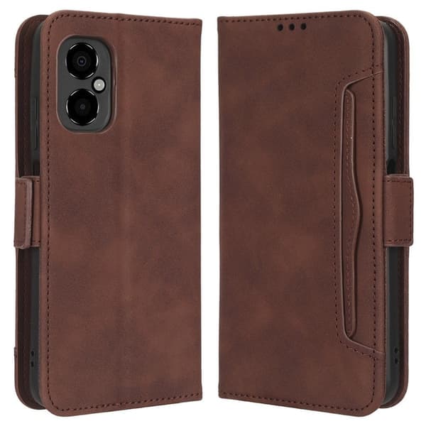 Stilig Læretui med Lommebok til Xiaomi Poco M4 5G - Brun Brown