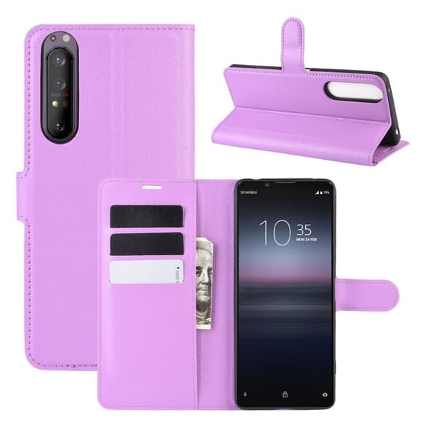 Klassisk Sony Xperia 1 II flip etui - lilla Purple