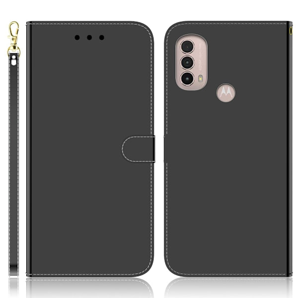 Mirror Motorola Moto E30 / E40 / E20 Flippetui - Svart Black