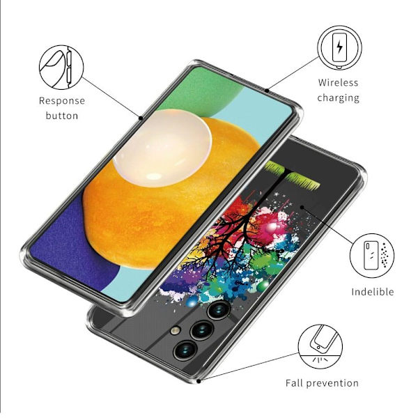 Deco Samsung Galaxy A54 Etui - Farverig Træ Multicolor