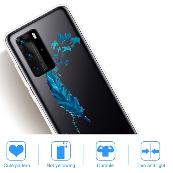 Deco Huawei P40 deksel - Fjær Blue