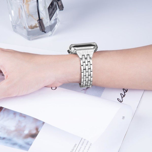 Apple Watch Series 5 44mm hållbar rhombus klockarmband - silver Silvergrå