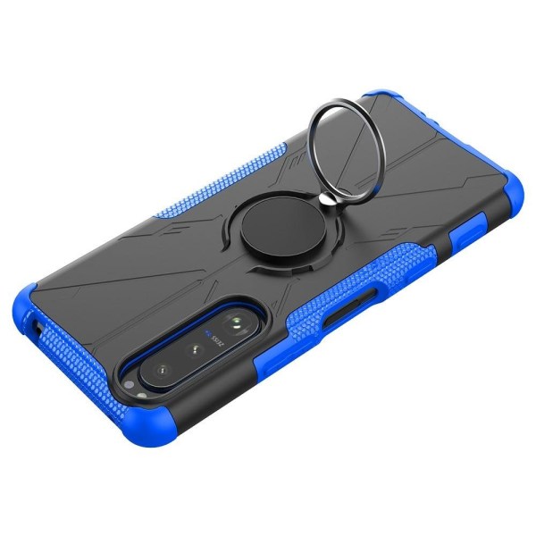 Kickstand cover with magnetic sheet for Sony Xperia 5 III - Blue Blå