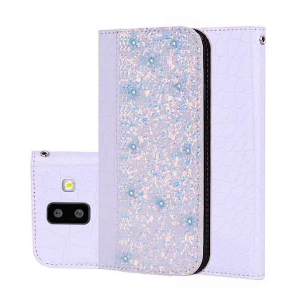 Samsung Galaxy J6 Plus (2018) krokodille tekstur læder etui - Lyselilla Purple