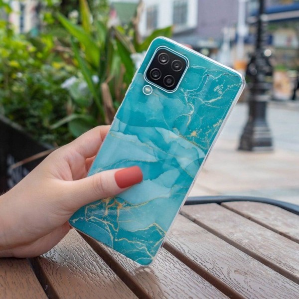 Marble Samsung Galaxy A12 5G Etui - Grøn Green