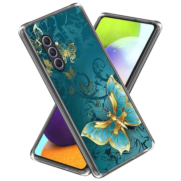 Deco Samsung Galaxy A54 skal - Gyllene Fjäril Blå