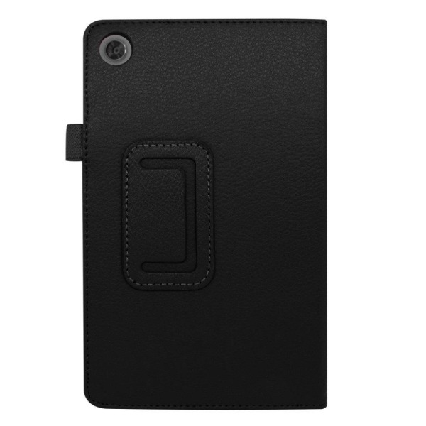 Lenovo Tab M8 litchi leather flip case - Black Svart