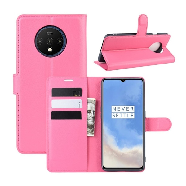 Classic OnePlus 7T flip kotelot - Ruusu Pink