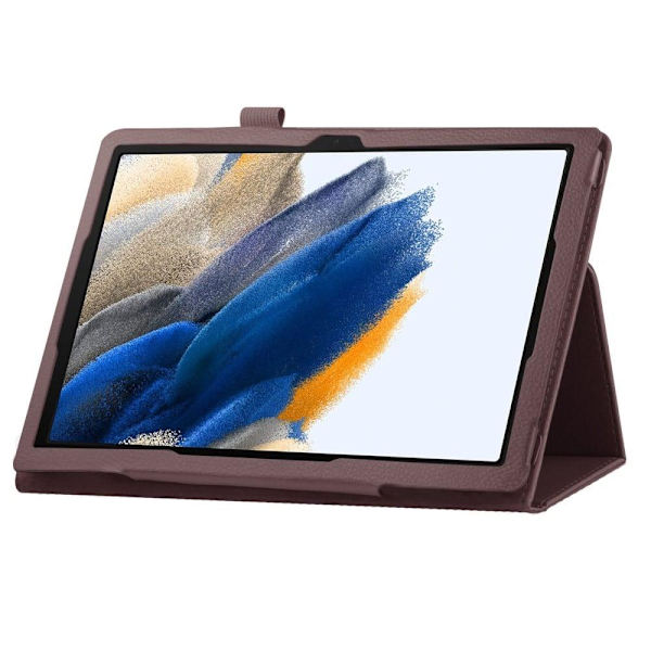 Taitettava kotelo, jossa on Lichi-kuosi Samsung Galaxy Tab A8 10.5 (2021) - Ruskea Brown