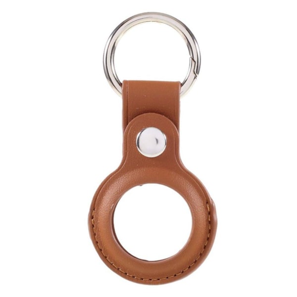 AirTags leather cover with  key ring - Dark Brown Brown