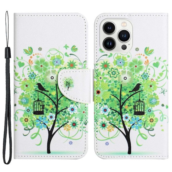 Wonderland iPhone 14 Pro Max flip etui - Grønt Træ Green