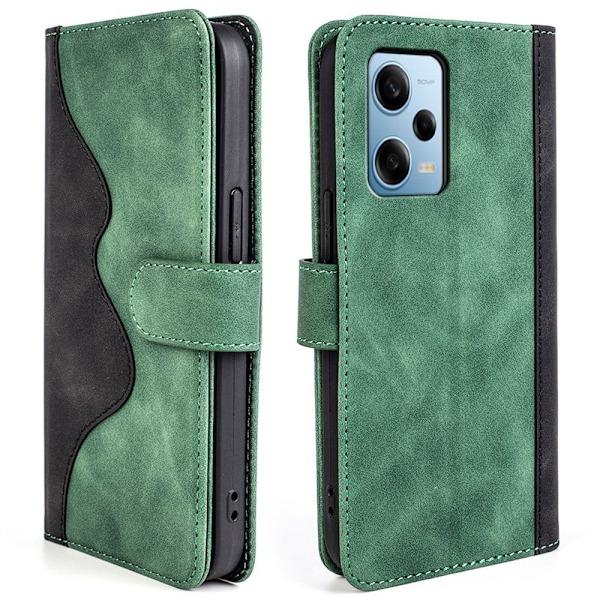 To-farvet Xiaomi Redmi Note 12 Pro læderetui - Grøn Green