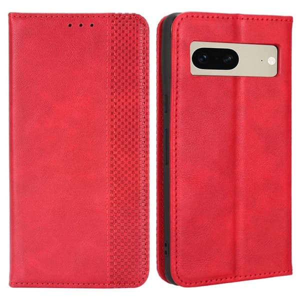 Bofink Vintage Google Pixel 7 Læder Etui - Rød Red