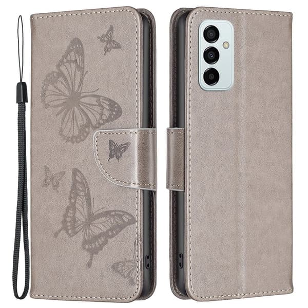Butterfly Samsung Galaxy M23 skinnveske - Grå Silver grey