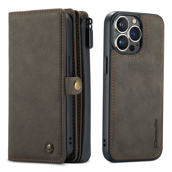 CaseMe 2-i-1 iPhone 13 Pro fodral med plånbok - Brun Brun