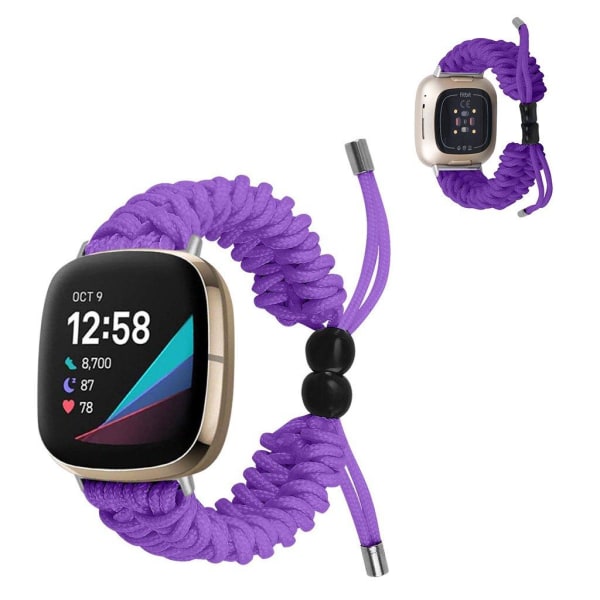 Fitbit Sense / Versa 3 braided watch band - Purple Lila