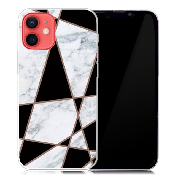 Marble iPhone 13 Suojakotelo - Musta And Valkoinen Marble Multicolor