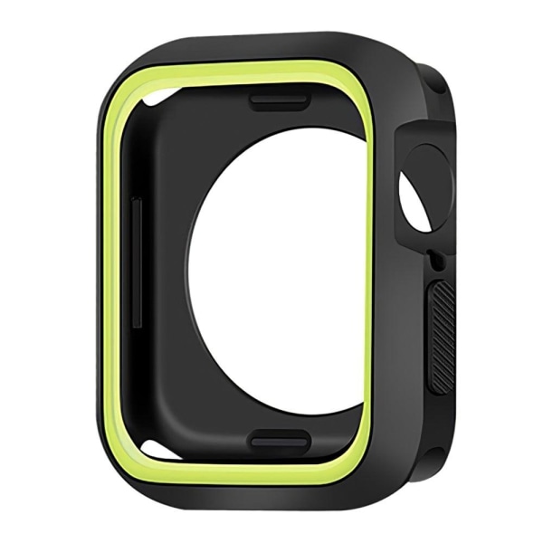 Apple Watch (45mm) dual color silicone cover - Black / Green Grön