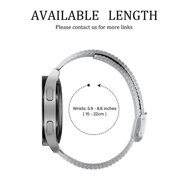 22mm ruostumattomasta teräksestä valmistettu ainutlaatuinen sivukuvioinen kelloranneke Samsung Gear S3 Frontier / S3 - Hopea Silver grey