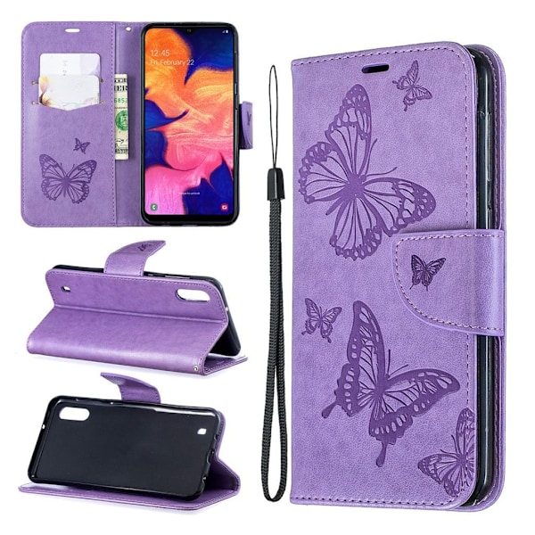 Butterfly Samsung Galaxy A10 kotelot - Violetti Purple