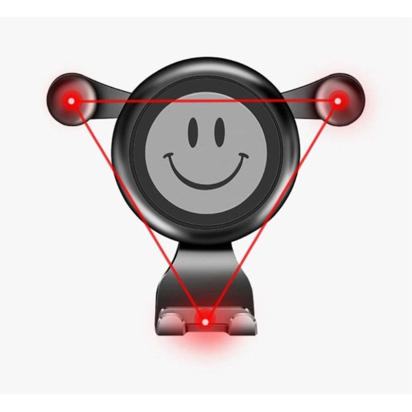 RUNDONG smiley-holder til bilmontering - Grå Silver grey