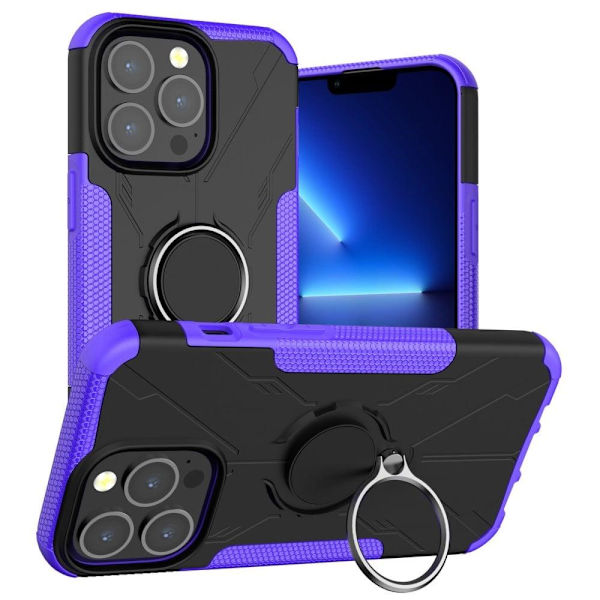 Kickstand-skydd med magnetisk platta för iPhone 13 Pro - Lila Lila