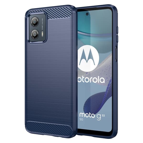 Carbon Flex Etui Motorola Moto G53 - Blå Blue