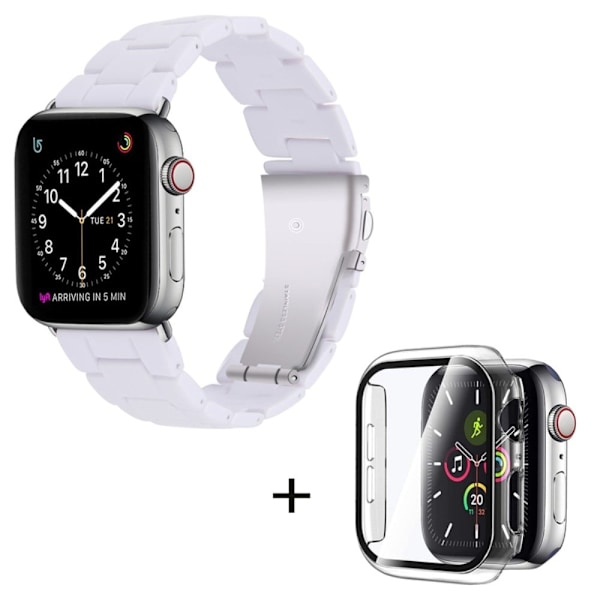 Apple Watch SE 2022 (40mm) 3 helmen hartsityylinen kelloranneke kirkkaalla suojuksella - Valkoinen White