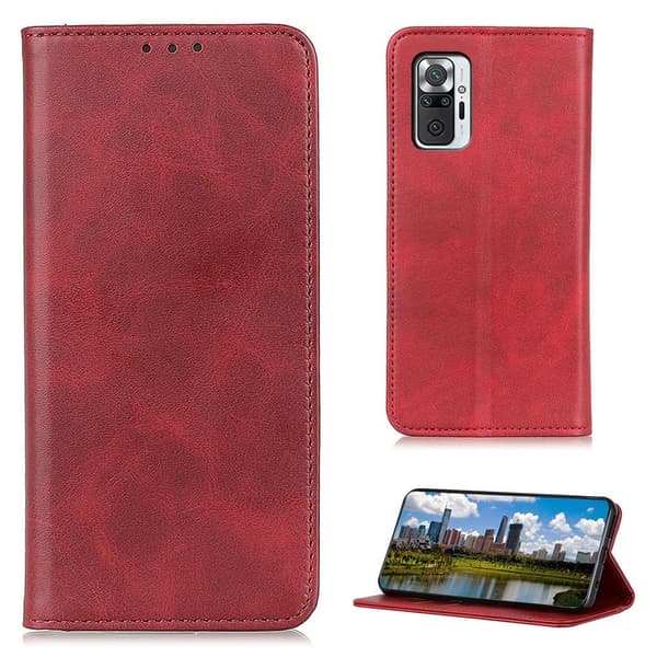 Äkta läder Xiaomi Redmi Note 10 Pro / Xiaomi Redmi Note 10 Pro Max fodral - Röd Röd