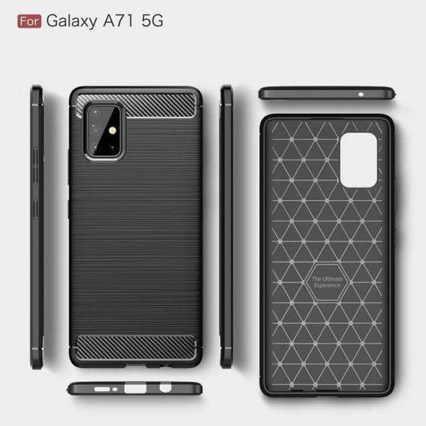 Carbon Flex cover - Samsung Galaxy A71 5G - Sort Black