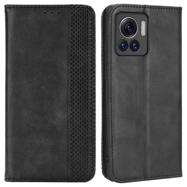 Bofink Vintage Motorola Edge 30 Ultra / X30 Pro Nahkakotelo - Musta Black