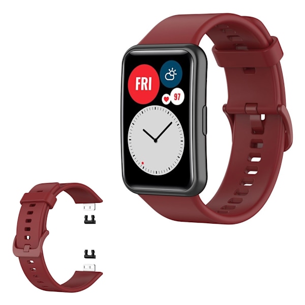Huawei Watch Fit silicone watch band - Wine Red Röd