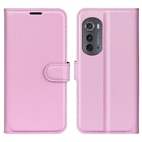 Klassisk Motorola Moto Edge 2022 Flip Etui - Lyserød Pink