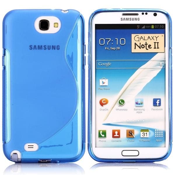 S-Line Transparent (gjennomsiktig) Samsung Galaxy Note 2-deksel Blue