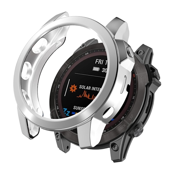 Garmin Fenix 7X elektropläteringsskydd - Silver Silvergrå