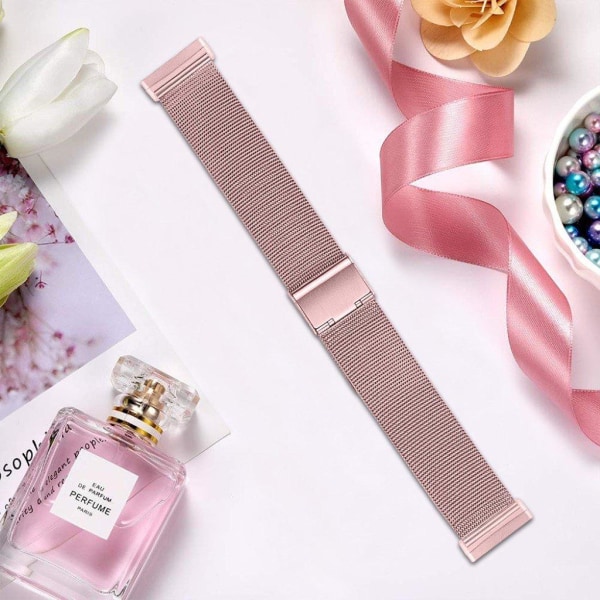 Fitbit Sense / Versa 3 elegant stainless steel watch band - Pink Rosa