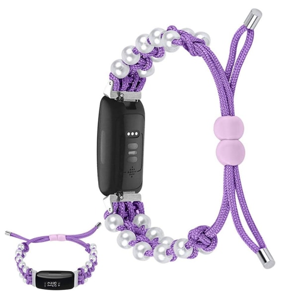 Fitbit Inspire 2 nylon adorned bead style watch strap - Purple Lila