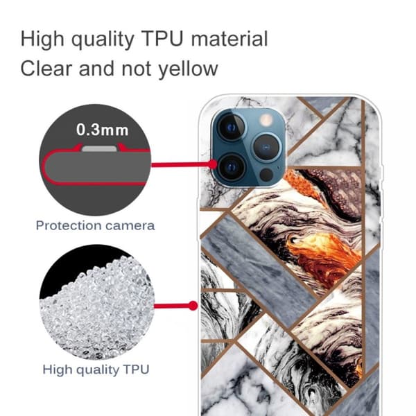 Marmormotiv iPhone 13 Pro Max skal - Fragment Av Marmorplattor multifärg