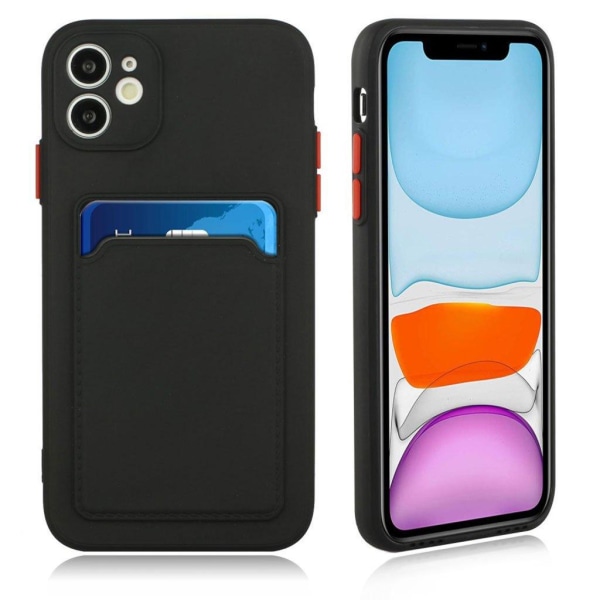 Kortholdercover til iPhone 12 Mini - Sort Black