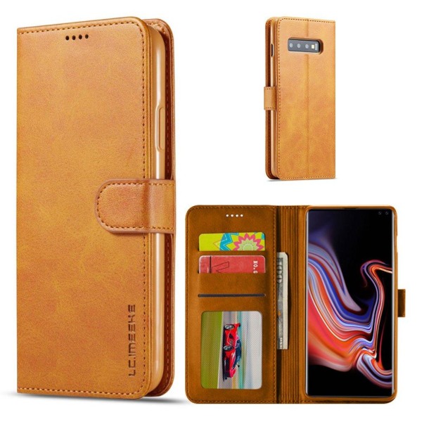 LC.IMEEKE Samsung Galaxy S10 Flip kotelot - Ruskea Brown