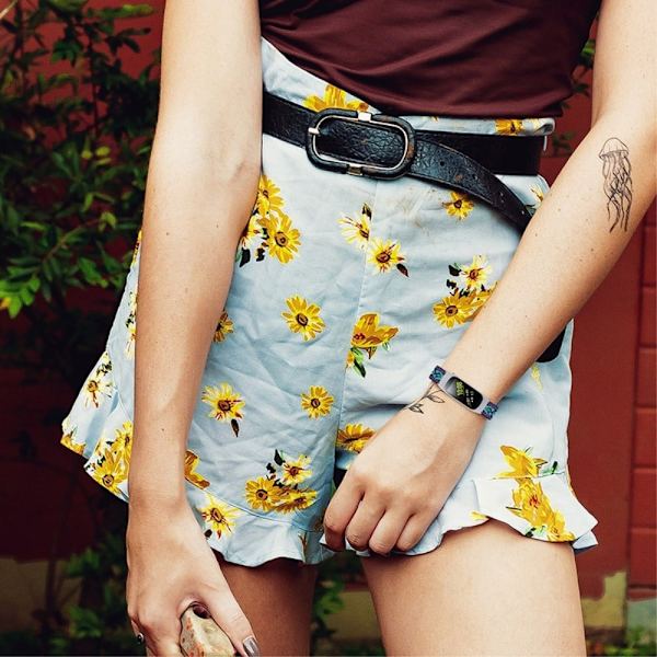 Fitbit Luxe elastisk klokkerem i nylon - Blå / Blå Blue