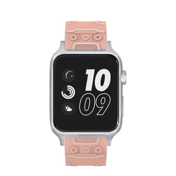 Apple Watch Series 4 40mm EKG-kuvioinen silikoninen kellonauha - Pinkki / Harmaa Pink