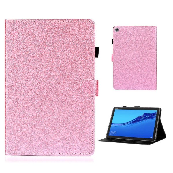 Huawei MediaPad M5 Lite 10 glitter shiny leather flip case - Pin Rosa
